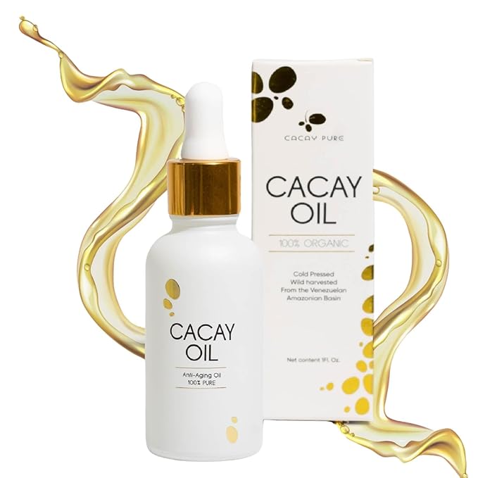 Cacay Pure Anti-Aging Oil – Natural Retinol Cacay Oil for Face, Hair, and Body | Organic Vitamin E Oil for Lip & Cuticle Care | Organic Face & Skin Oil Therapy (Cacay Oil + Spa Headband)