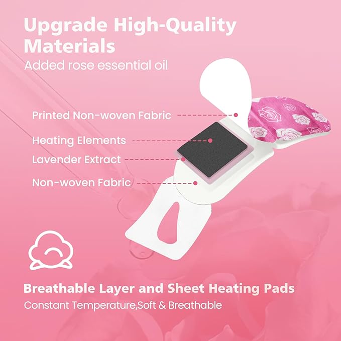 18 Packs Heated Steam Eye Mask for Sleeping Rest Self-Heating Eye Mask for Dry Eyes Boasting 40 Minute Heating Warm Compress Reducing Dark Circles and Puffiness. Essential for Travel