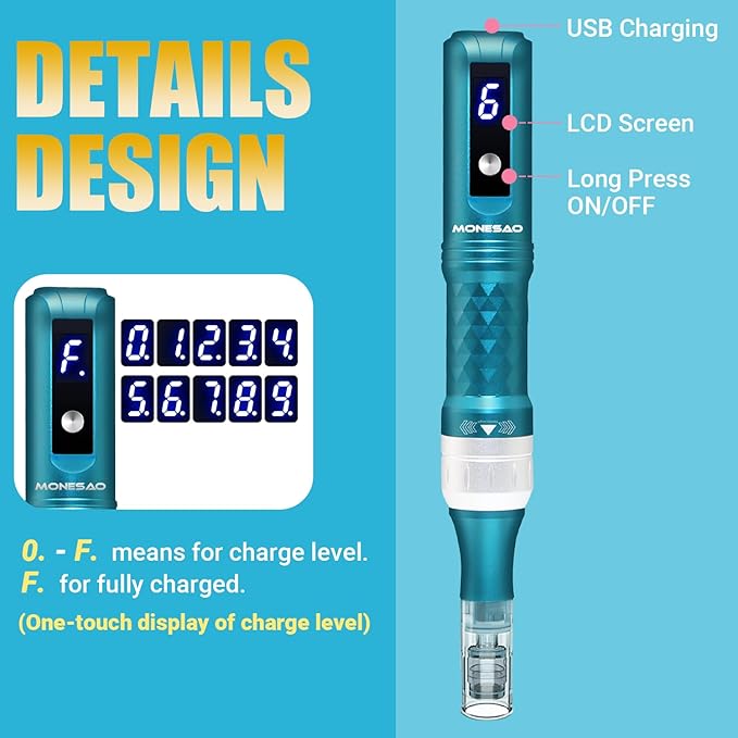 Home Use Microneedling Microneedle Skin Care Beauty Kit Tool for Face Hair Beard