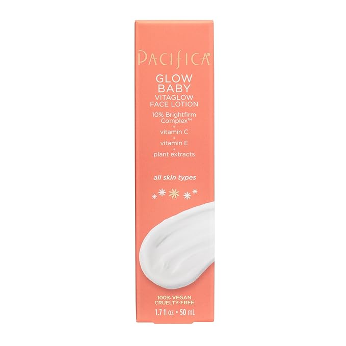 Pacifica Glow Baby Face Lotion & Eye Cream Set of 2 – Brightening Vitamin C Moisturizer + Depuffing Eye Cream with Caffeine & Hyaluronic Acid, Daily Hydration for Glowing Skin, 100% Vegan Clean Beauty