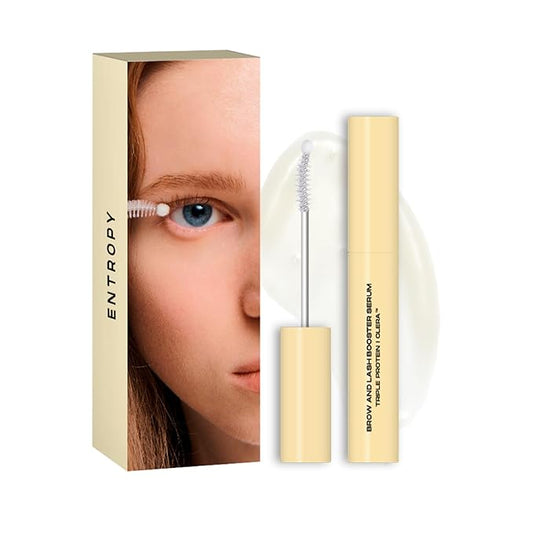ENTROPY MAKEUP Brow & Lash Enhance Boost Serum - Eyelash Growth Serum for Fuller Lashes & Brows, Biotin & Madecassoside Nourishment, Visible Results in 14 Days, Vegan & Cruelty-Free, #Clear, 0.63 Oz