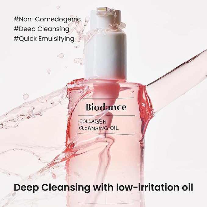 BIODANCE Collagen Cleansing Oil, Facial Oil Cleanser, Gentle Makeup Remover without Clogging Pores, Removes Bleackhed and Whitehead for Sensitive Skin, Oily Skin, 6.76 fl. oz. (200 ml)