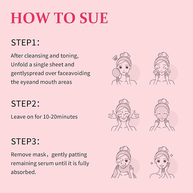 Face Mask Skin Care Anti Aging Facial Mask Sheets Mask Face Masks Beauty Rose Sheet Masks for Face Bulk Face Masks Skincare Facial Masks 10 Sheets