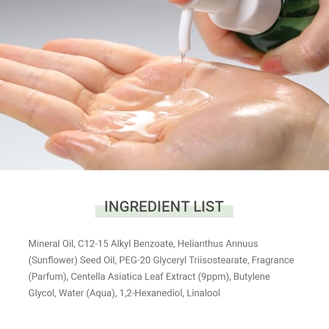 tenzero Relief Cica Cleansing Oil 5.07 fl oz (150ml), Hydrating, Daily Makeup Blackhead Remover for Face, Pore Control Centella Cleansing Oil, Korean Skincare, Double Cleansing