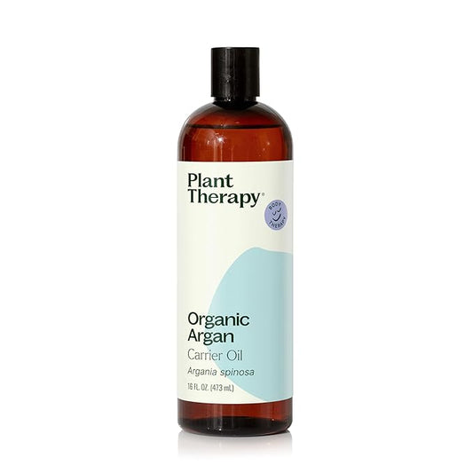 Plant Therapy Organic Argan Oil, USDA Certified, First-Press, Virgin, for Face, Hair, Skin, Nails and Cuticles 16 oz