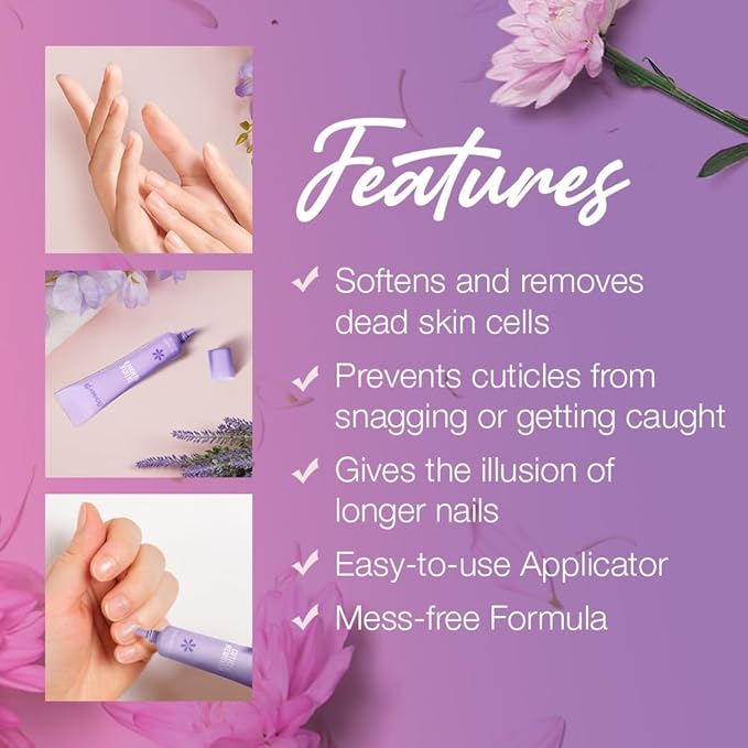 Flowery Cuticle Remover, 2-in-1 Treatment, Softens and Removes Dead Skin Cells, 0.5 Ounce, 1-pack