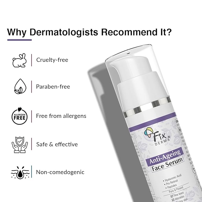 Fixderma Hyaluronic Acid Serum for Anti Ageing with Pro Retinol Serum for Face | Anti Ageing Serum for Fine Lines & Wrinkles | Face Serum for Men & Women | Face Serum for for all Skin Types - 30g