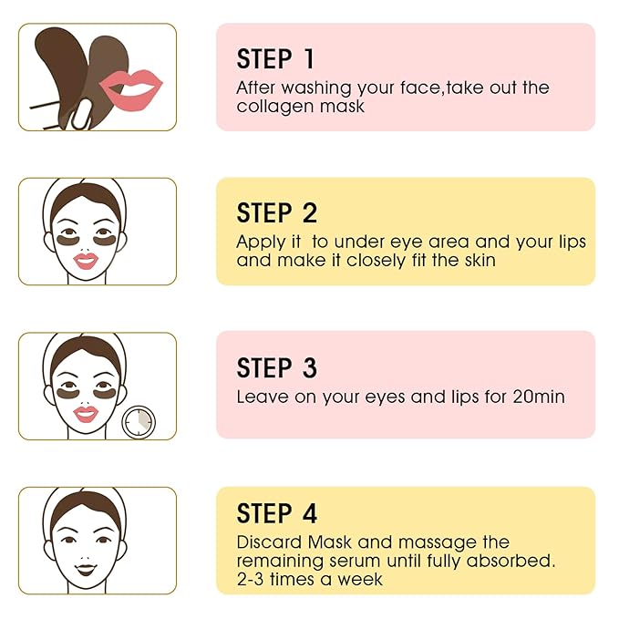 Adofect 40 Pairs Under Eye Patches and Lip Mask 24K Gold Eye Mask for Puffy Eyes Collagen Lip Masks and Crystal Eye Mask Reducing Fine Lines for Women and Men (Gold and Pink)