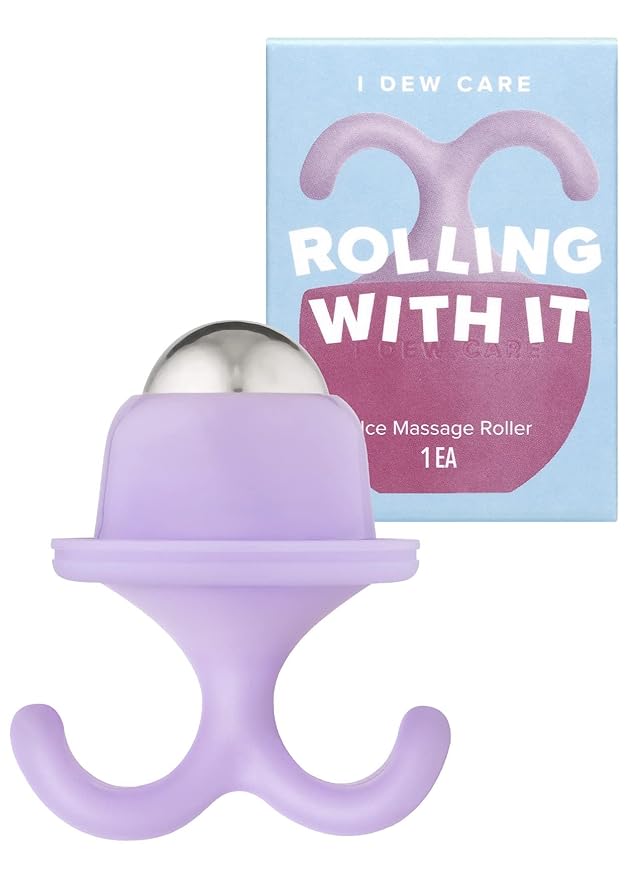 I DEW CARE Facial Tool - Rolling with It | Cooling Stick Skincare Tool, Depuffing Ice Face Roller with Cap, Gift, Reusable and Hygenic, Travel Size, FSC Packaging, Face Massage