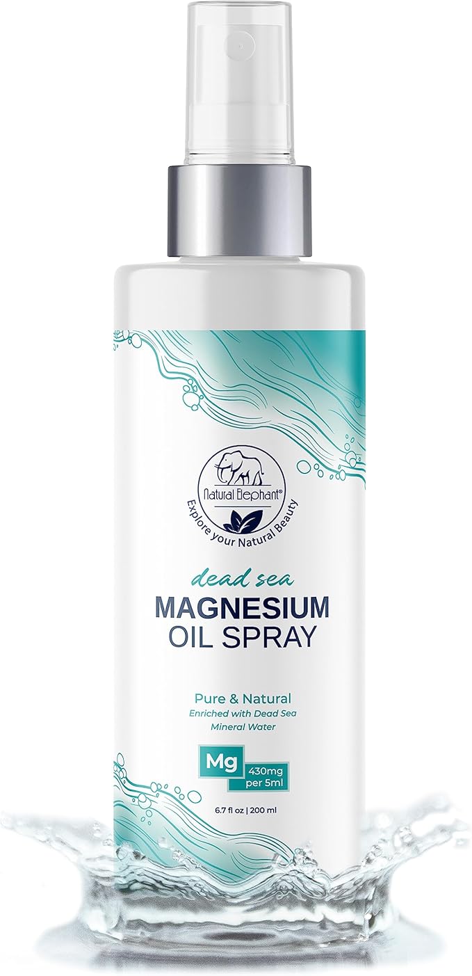 Natural Elephant Dead Sea Magnesium Oil Spray for Topical Use | 100% Pure | 6.7 fl oz (200ml) | Promotes Relaxation and Well-Being