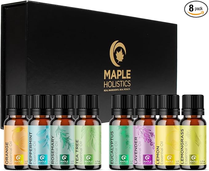 Pure Essential Oil Set for Diffuser - Aromatherapy Essential Oils for Diffusers for Home Travel and Self Care with High Grade Essential Oils for Hair Skin and Nails - Oil Diffuser Essential Oils Set