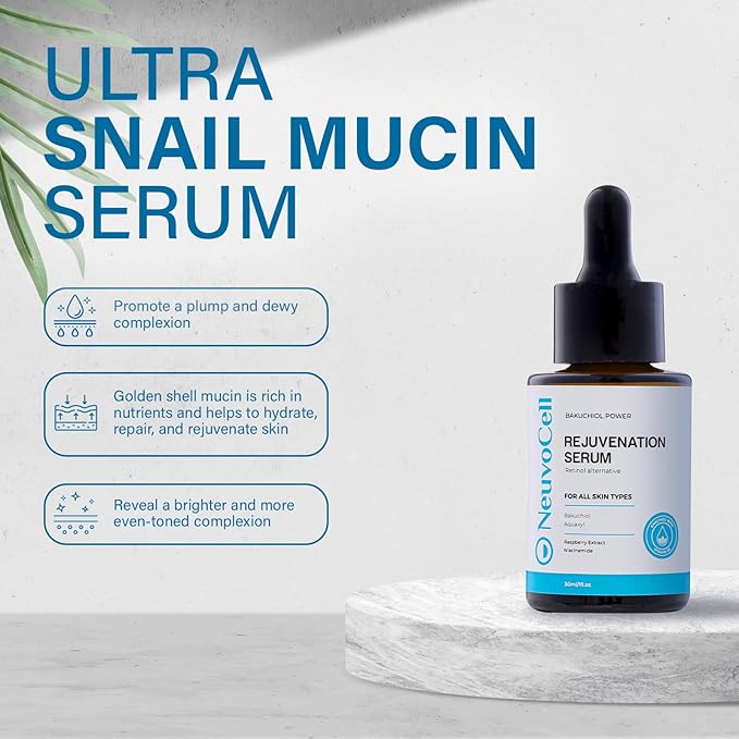'-Ultra Snail Mucin Serum, Reduces the Appearance of Fine Lines & Wrinkles, Snail Serum for Face, Anti Wrinkle Serum, Snail Mucin Skin Care Hyaluronic Acid, Aloe, AHAs, 1fl.Oz