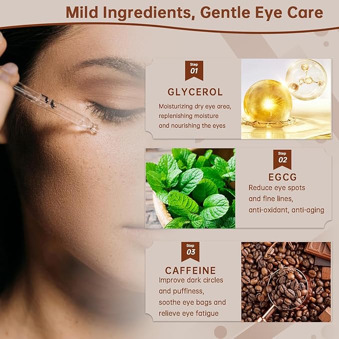 Caffeine Solution 5% + EGCG For Dark Circles & Puffiness, 30ML Anti Aging Under Eye Serum For Eye Bags, Fine Lines, Moisturizing Caffeine Solution.