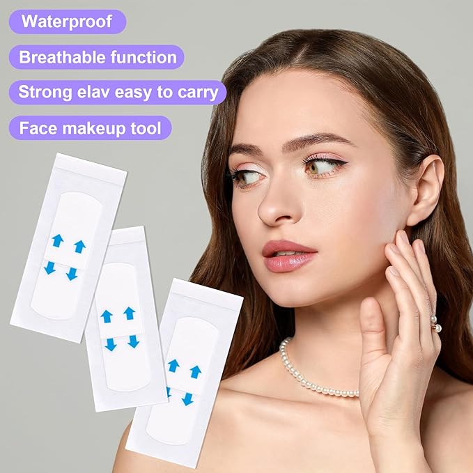 132PCS Invisible Face Lift Tape, Breathable Hypoallergenic Face Tape Lifting, Waterproof Instant Sticker Face Tapes for Lifting Double Chin, Sagging Skin, Wrinkles