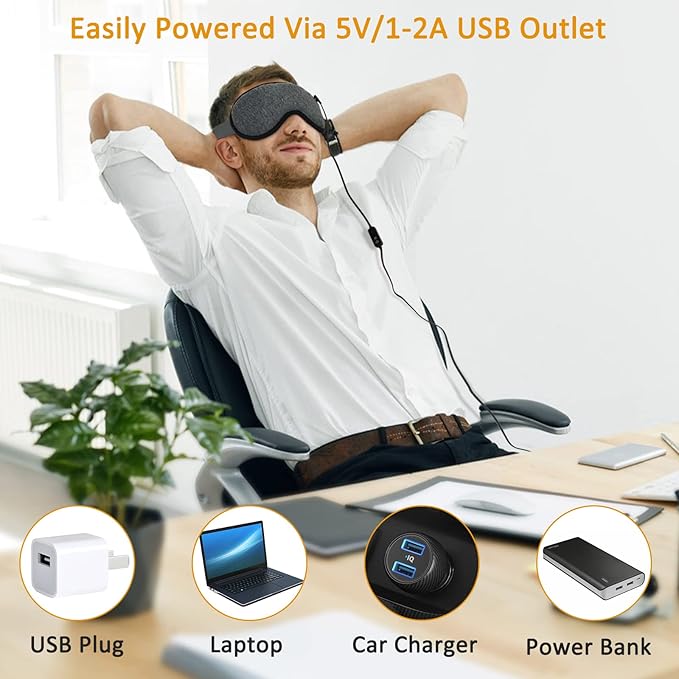 Heated Steam Eye Mask, Warm Compress For Eyes, Pressure Relief Eye Mask For Sleeping, Relieve Eye Fatigue and Eye Strain