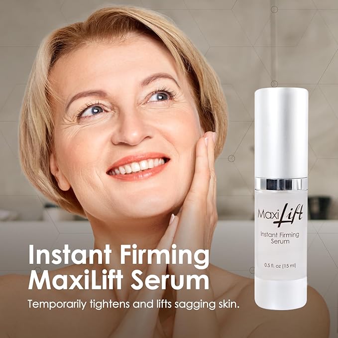 MaxiLift Serum, Instant Face Lift Cream, Skin Serum for Face & Instant Eye Lift, Smooth & Firm Loose Sagging Skin, Fine Lines & Wrinkles Within 2 Minutes, 0.5 Fl Oz (Set of 3)