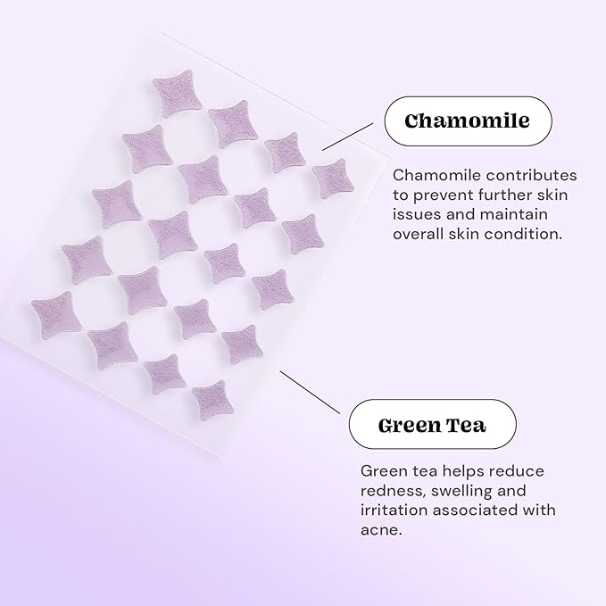 Glossmetics Sticker Slap Clear Blemish Patches. Invisible Fast Acting Zit and Blemish Patch. Cute Spot Stickers for Face, Soothe & Reduce Redness. Vegan & Cruelty Free, 40 Star Patches