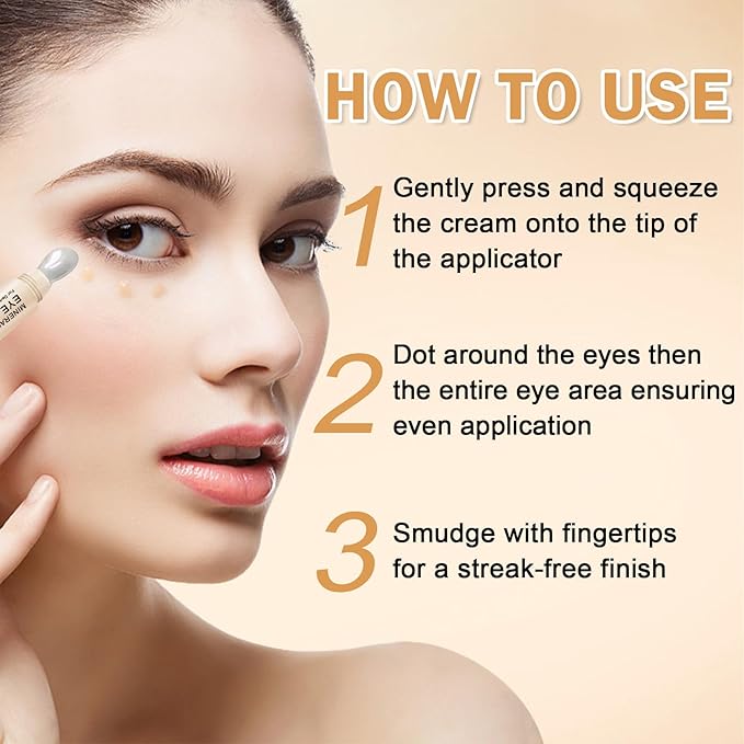 CAHIUYOA Mineral Sun Screen Eye Cream Under Eye Cream for Dark Circles and Fine Lines Travel Size Mineral Eye Cream - 02 Medium