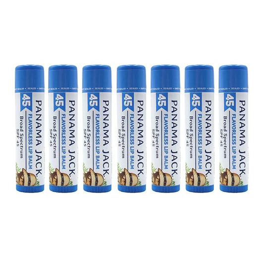 Panama Jack Sunscreen Lip Balm - SPF 45, Broad Spectrum UVA-UVB Sunscreen Protection, Prevents & Soothes Dry, Chapped Lips