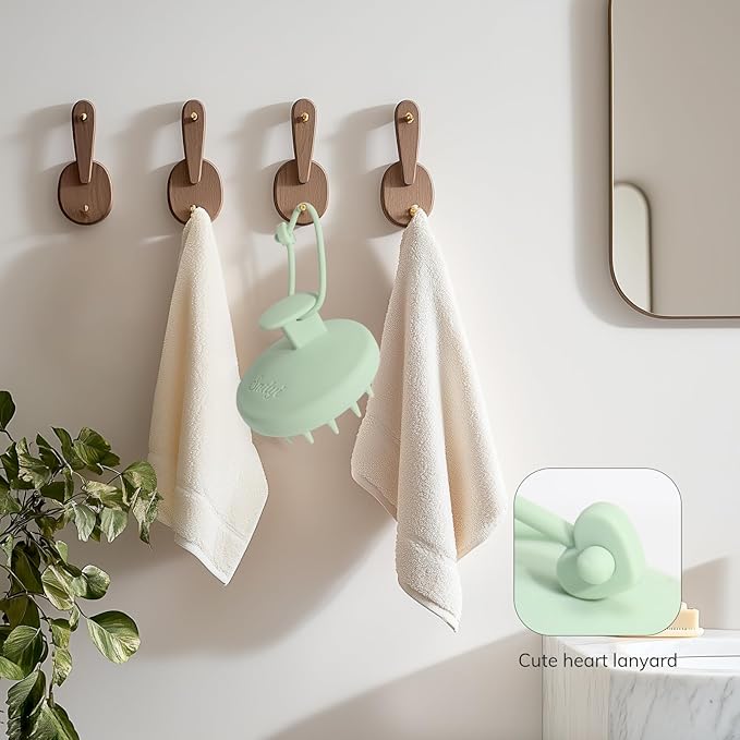 Sndyi Silicone Shampoo Brush with Soft Bristles - Scalp Massager, Exfoliator for Dandruff Removal, Wet/Dry Brush for Hair Growth, Scalp Care, and Hair Scrubbing