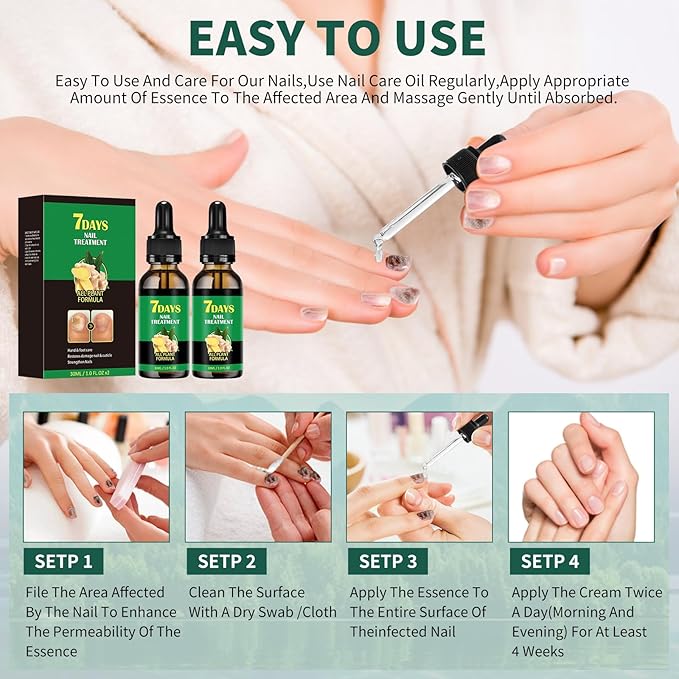 7days Ginger Nail Treatment 2Pcs Nail Support Nail Care, Nail Treatment, Ginger Nail Growth Serum, Ginger Cuticle Care Oil for Nails,Cuticle Serum for Nails