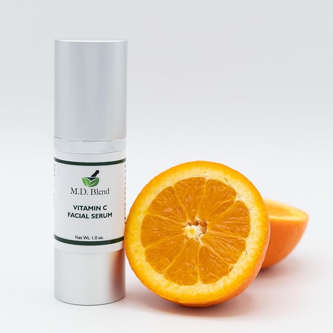 Professional Vitamin C Serum for Face with L-Ascorbic Acid 10% and Hyaluronic Acid. Refreshing Anti-Aging Face Treatment. Illuminating Hydrating Serum for Women and Men. 1floz Pump