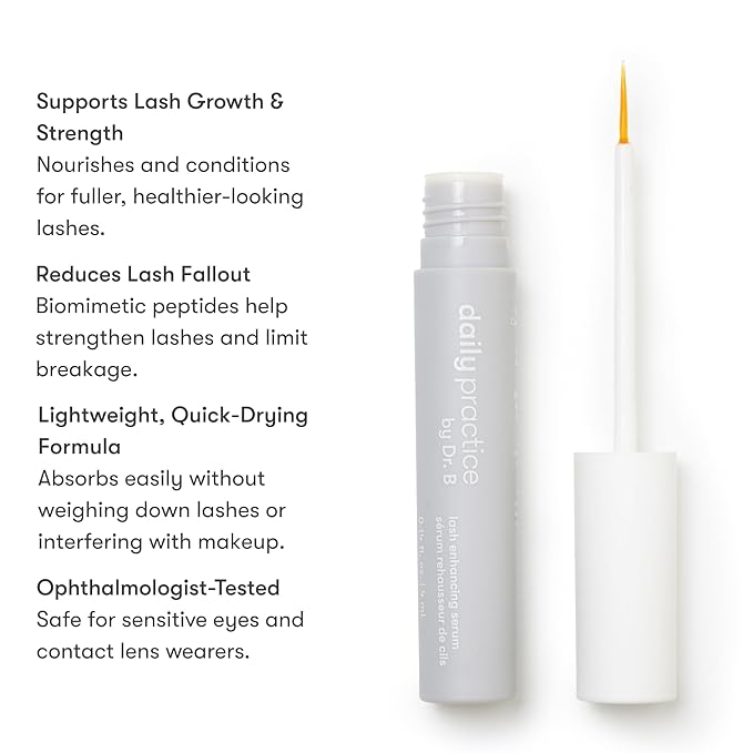 by Dr. B Lash Enhancing Serum – Peptides, Biotin, Niacinamide & Hyaluronic Acid – Paraben-Free, Phthalate-Free, Hydrating Formula, 4ml