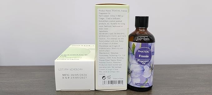 3.38FL.OZ Freesia Fragrance Oils for Aromatherapy, Essential Oils for Diffusers for Home, Perfect for Diffuser, DIY Candle and Soap Making, DIY Scented Products - 100ml