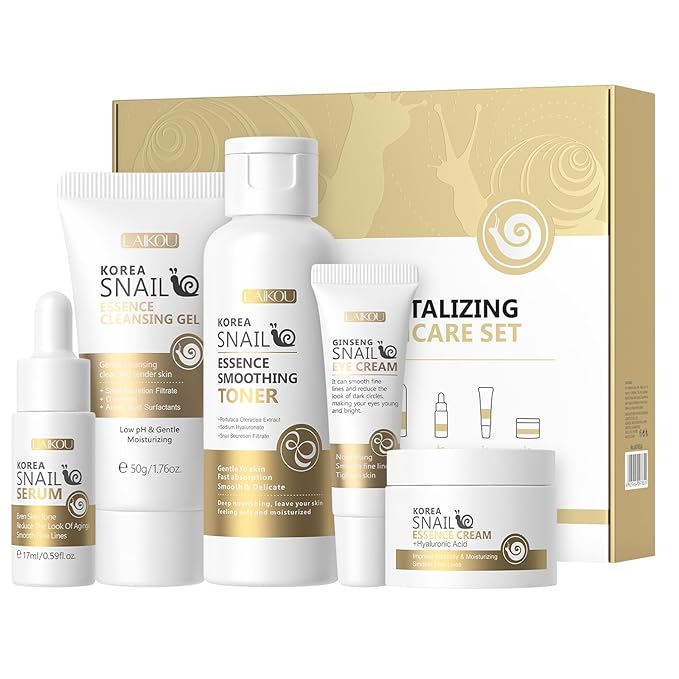 Hydrated Skin Care Mini Set ,Travel Essentials Cleanser, Makeup Remover, Serum,Moisturiser & Eye Cream ,Vegan & Anti-Aging-Free Facial Mini Kit(5 Piece)