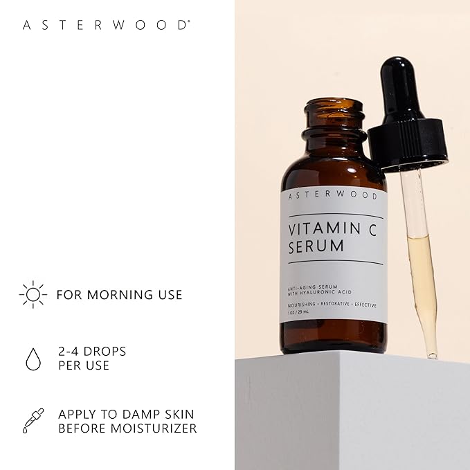 Asterwood Vitamin C Serum 8 oz + Hyaluronic Acid Eye Serum