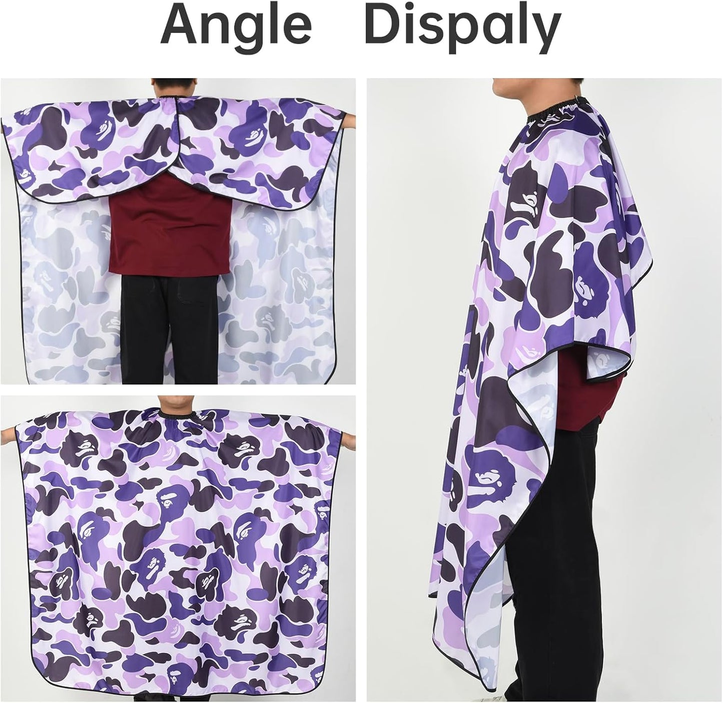 Professional Hair Cutting Cape Waterproof Barber Cape for Men Polyester Hair Styling Cape with Elastic Neckline