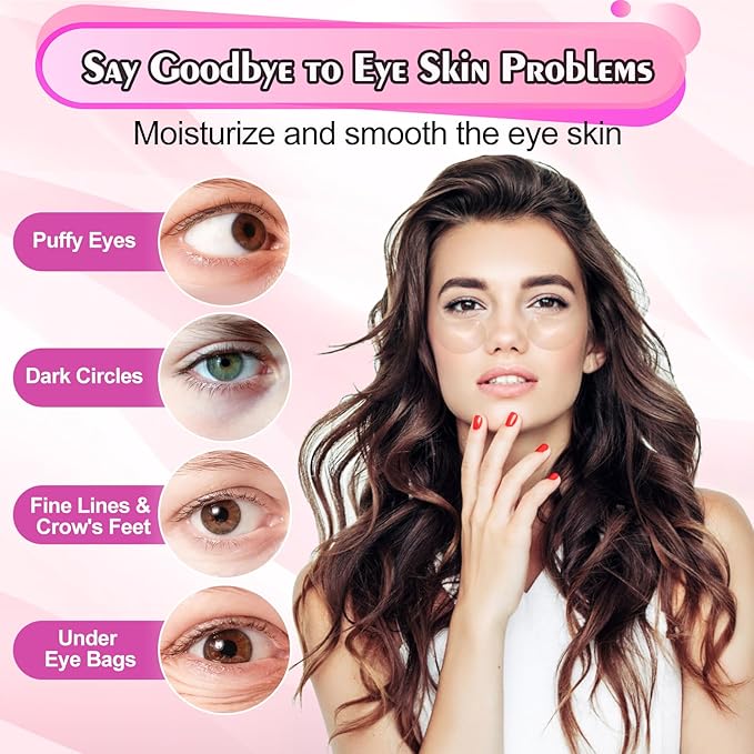 Under Eye Mask, 60 PCS Under Eye Patches for Dark Circles,Gel Pads Puffiness & Dark Circles Treatment,Reduces Wrinkles & Fine Lines,Improves & Firms Eyelids Skin (Snail Hydroge)