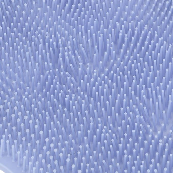 Silicone Foot & Body Scrubber with 75 Non Slip Suction Cups for Shower, Flat Shower Back Scrubber Wall Mounted Foot Scrubber for Shower Floor, Foot Massage Mat to Eliminate Dead Skin (Blue)