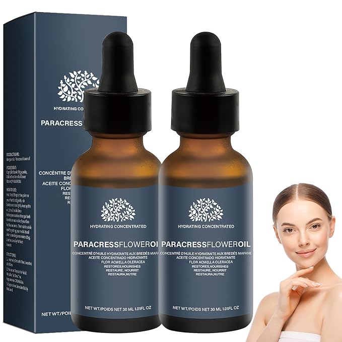 2PCS Paracress Facial Oil, Paracress Oil,Natural Paracress Extract Oil,Paracress Facial Serum Organic, Reduce Smooth Fine Lines and Wrinkles,for All Skin Types
