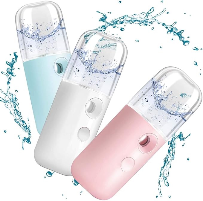 GIVERARE Nano Facial Steamer, Handy Mini Mister, USB Rechargeable Mist Sprayer, 30ml Visual Water Tank Moisturizing&Hydrating for Face, Daily Makeup, Skin Care, Eyelash Extensions-Pink
