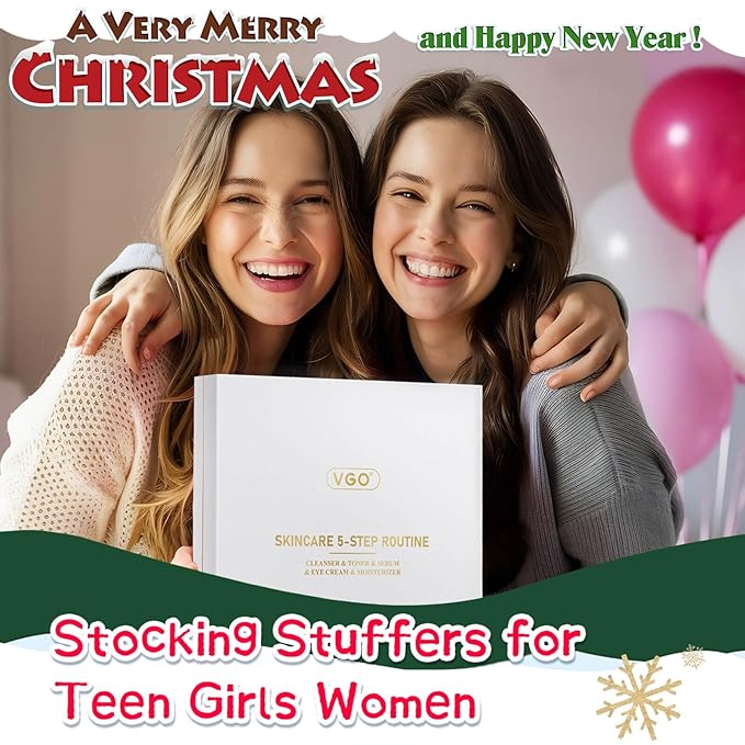 VGO Skin Care Set, Anti-Aging Moisturizing Repairing Soothing Snail Mucin Facial Skin Care Routine Kit for Dry Sensitive Dull Skin, 13.58 Fl Oz