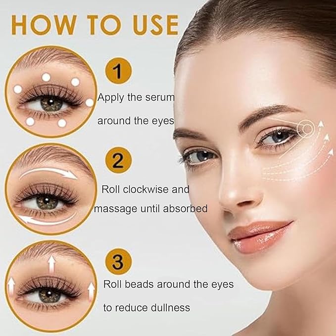 2 PCS Eye Essence Oil Roller Ball Applicator,Castor Frankincense Rollerball, Frankincense and Castor Oil Roller for Eyes, Bags Under Eyes