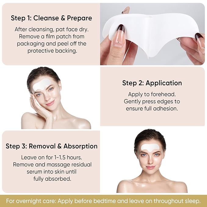 12Pcs Forehead Wrinkle Patches for Women, Hydrolyzed | Collagen | Vitamin E | Aloe Vera to Reduce Wrinkles Forehead Wrinkles Treatment Overnight (Milky white)