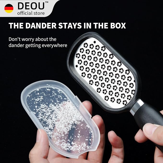 DEOU Metal Foot File SStainless Dead Skin Callus Remover for Dead Skin Professional Secure Foot Scrubber Heel Scraper Cracked Heels Repair Pedicure Tools for feet