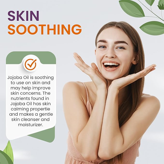 Cocojojo Jojoba Oil Organic, Jojoba Oil for Hair Growth for Skin, Face, 100% Pure Natural, Cold Pressed, Deep Moisturizing Anti-Aging, Essential Oils - 8 Fl Oz