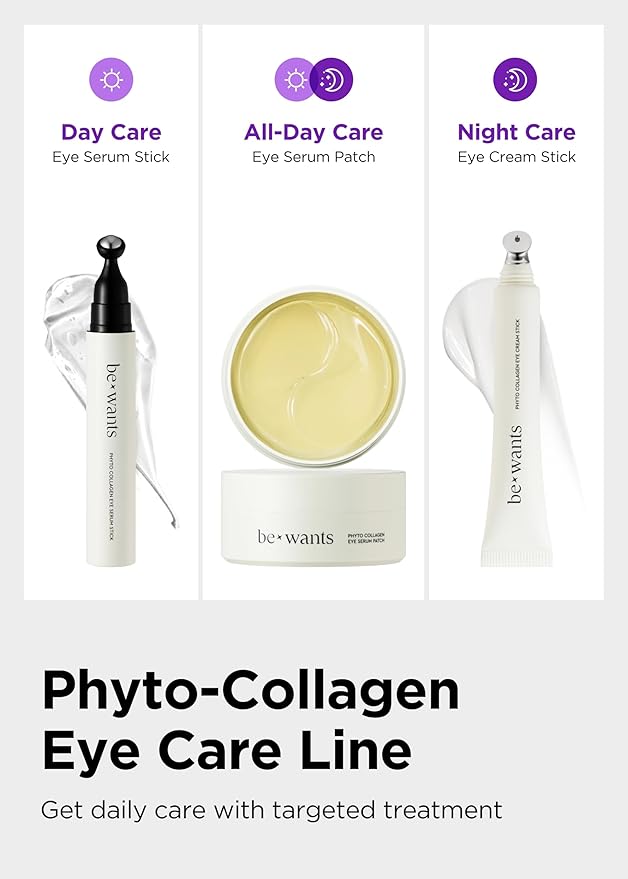 Bewants Instant Eye Bag Remover for Puffiness, serum roller for dark circles and puffiness, under eye treatment with bamboo water, Vegan Collagen (1 Pack)