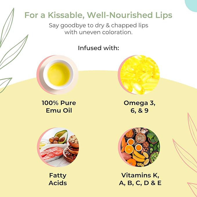 Emu Oil Moisturizing Lip Balm - Hydrating Lip Balm with Extreme SPF50+ Sun Protection - 4-Hour Water Resistant, Fortified with Vitamin E, Amino Acids & Omega 3, 6 & 9 - Y-Not Natural, 15g Stick