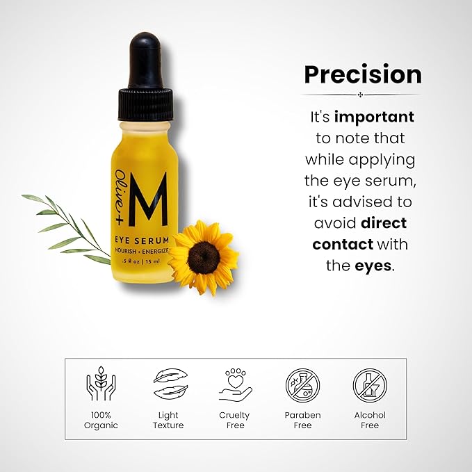 Organic Eye Oil Serum, Under Eye Brightener, Under Eye Serum for Eye Bags, Puffy Eyes Treatment, Dark Circles Under Eye Treatment, Skin Care Essential Anti-Aging Eye Oil (0.5 fl. oz / 15 ml)