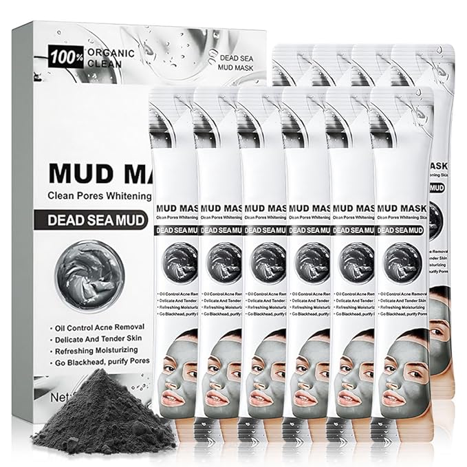 10X Collagen Anti-Aging Sleep Mask โ Active Protein Technology โ Intensive Hydration, Reduces Sagging & Dullness, Skin Care, Smooth & Whitilight, Cruelty-free (10PCS-Mud Mask-Dead sea mud White)