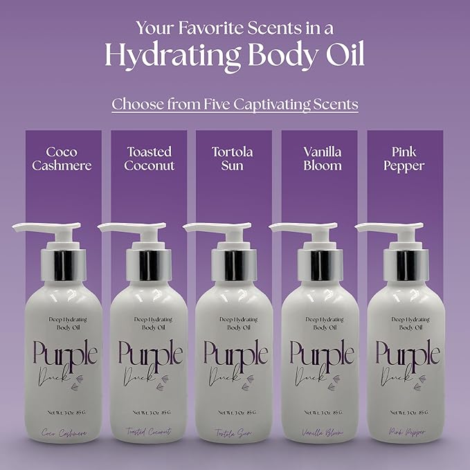 Hydrating Body Oil for Women | Lightweight All-Natural Moisturizing Oil | Fast-Absorbing Moisturizer | Scented Body Oil for Women - Vanilla Bloom 3 Oz