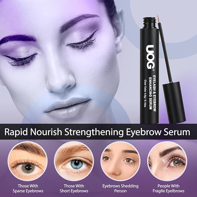 UOG Eyebrow Enhancing Serum Complex - Premium Formulated Allergy-Free Brow Conditioner for Thicker, Fuller, Stronger Brows, Safe for All Skin Types, 4-Month Supply. (4mL)