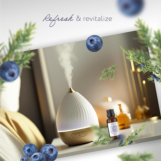 HBNO California Bottled Juniper Berry Essential Oil 1 fl oz (30ml) Travel Size - Natural Juniper Berry Oil - Perfect for Cleaning, Aromatherapy, DIY, Soap, fragrances & Diffuser