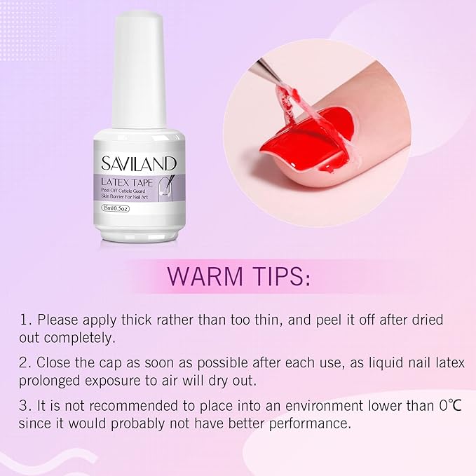 Saviland Cuticle Remover and Cuticle Oil Kit and Liquid Latex for Nails