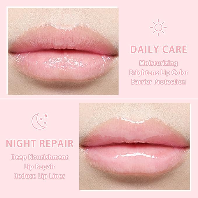 4 PCS Bee Lip Balm Honey Pot, Honey Watermelon Apple Coconut Lip Balm Sleeping Lip Mask Overnight with Sticks, Lip Exfoliating Prevention Dry and Crack (Honey & Watermelon & Apple & Coconut)