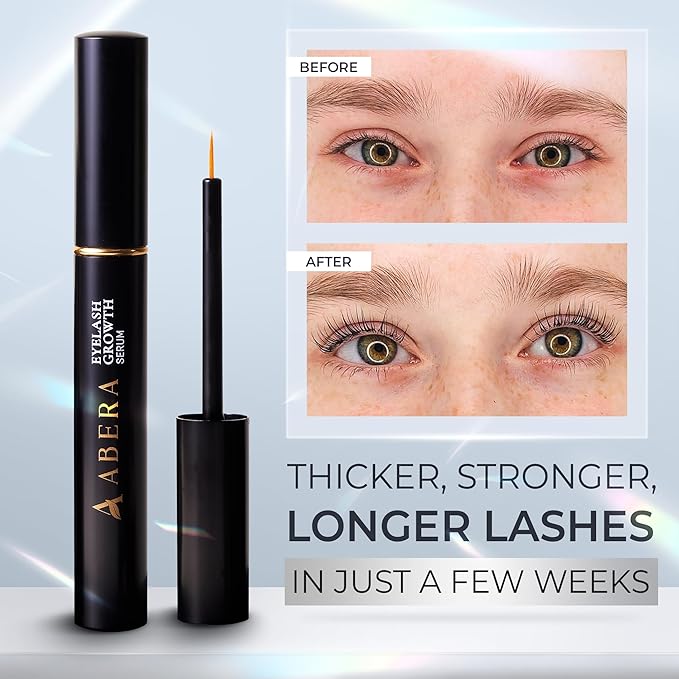 Abera Misan Eyelash Growth Serum (Upgrade Version) - Natural Lash Booster and Lash Enhancer, Regenerating and Nourishing Lashes Longer and Thicker (2. Set of 2 with Gift)